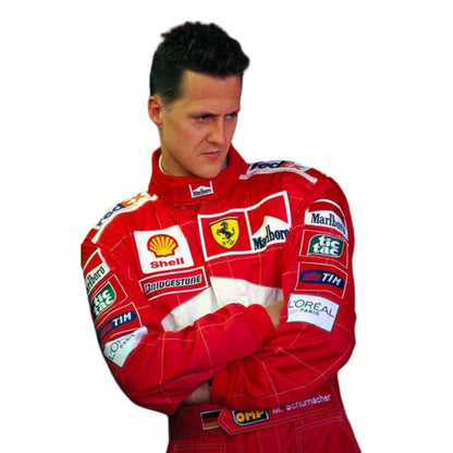 Michael Schumacher F1 Race Ferrari Belgian GP Motorsport Suit  Close Up View