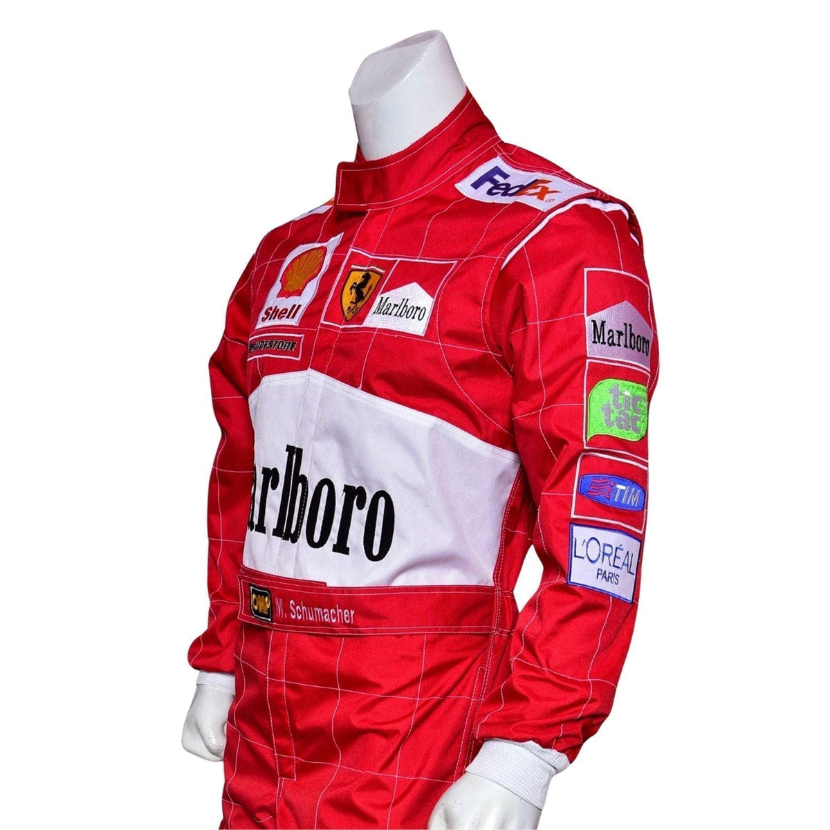 Michael Schumacher F1 Race Ferrari Belgian GP Grand Prix Suit  Close Up View