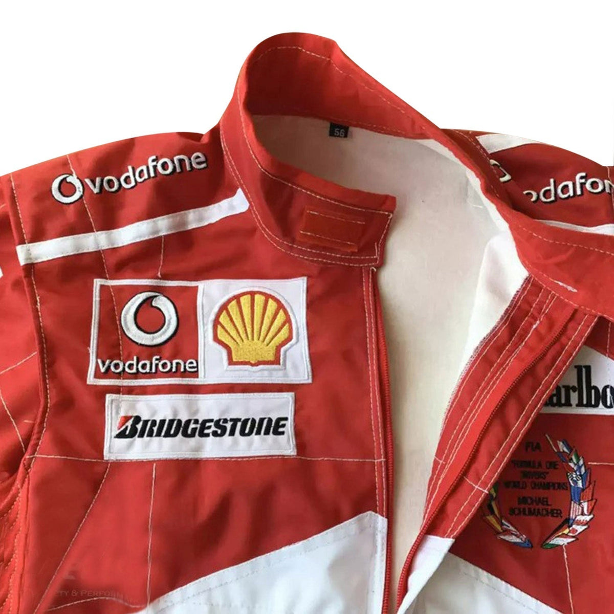 Michael Schumacher F1 Race Ferrari World Champion Motorsport Suit  Close-up View