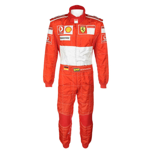 Michael Schumacher F1 Race Replica Ferrari Driver Suit Front View