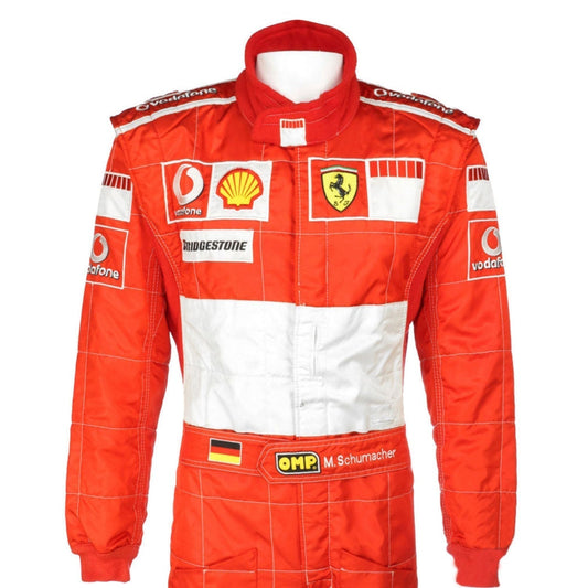 Michael Schumacher F1 Race Replica Ferrari Grand Prix Suit Close Up View