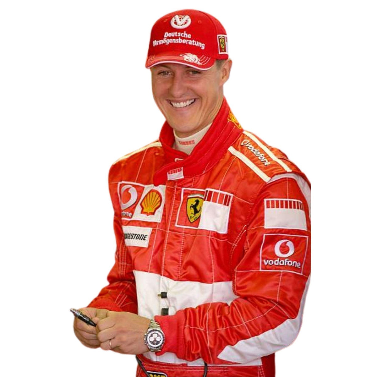 Michael Schumacher F1 Race Replica Ferrari Motorsport Suit Close Up View