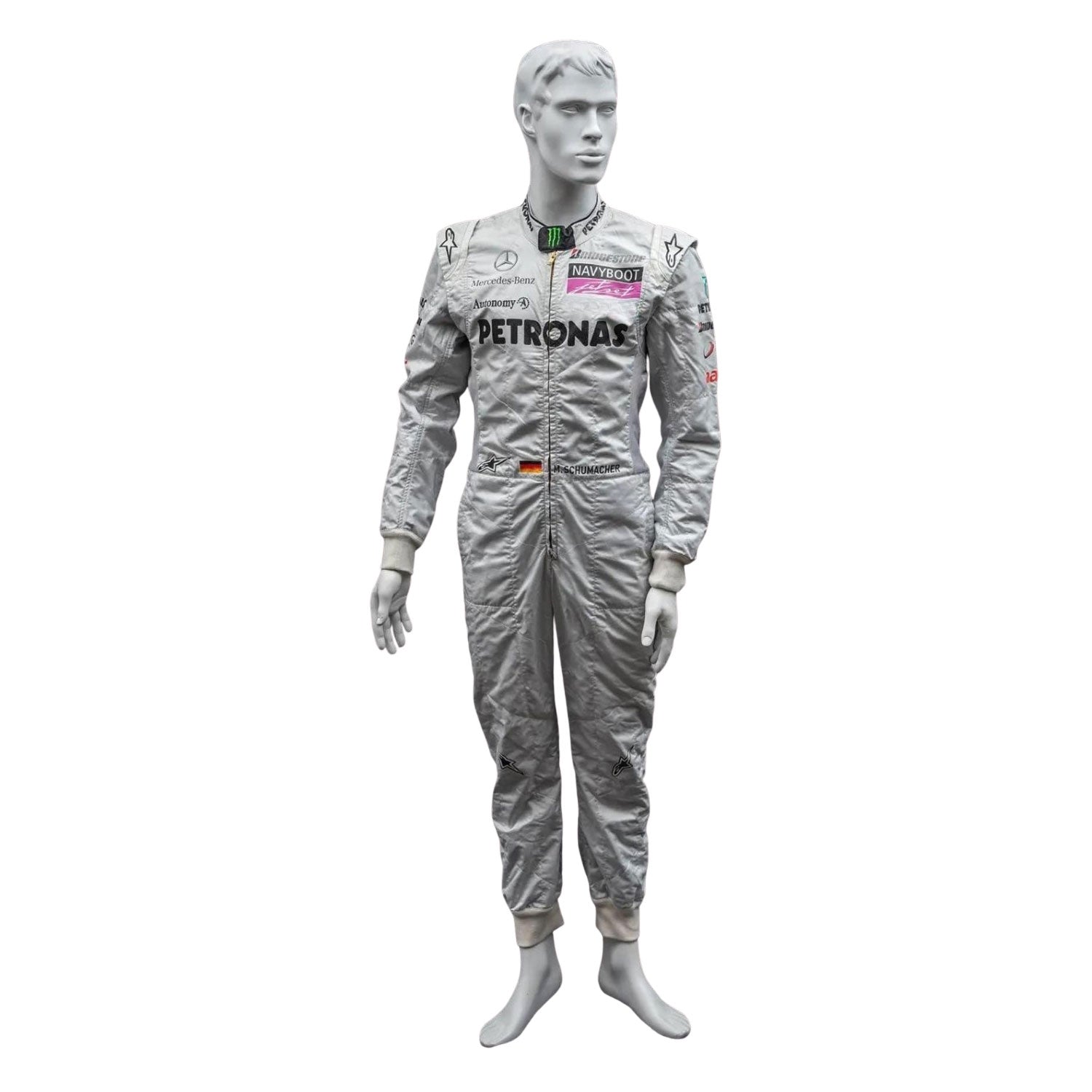 Michael Schumacher F1 Race Replica Mercedes Driver Suit Side View