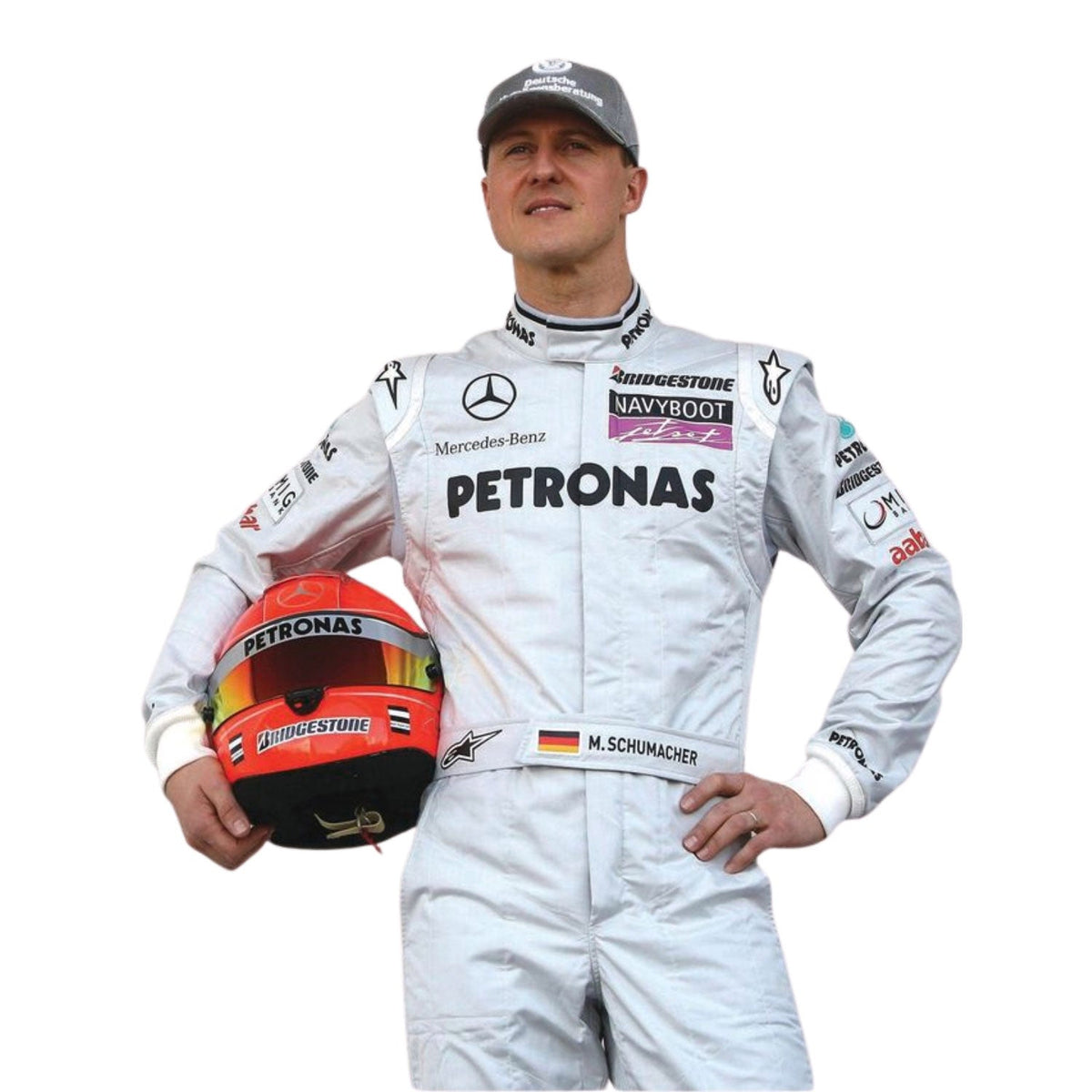 Michael Schumacher F1 Race Replica Mercedes Motorsport Suit Close Up View