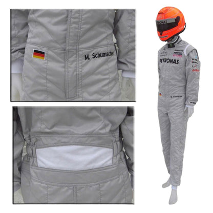 Michael Schumacher F1 Race Replica Mercedes Grand Prix Suit  Close Up & Left View