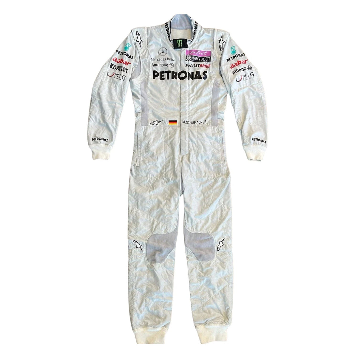 Michael Schumacher F1 Race Mercedes Driver Suit Front View