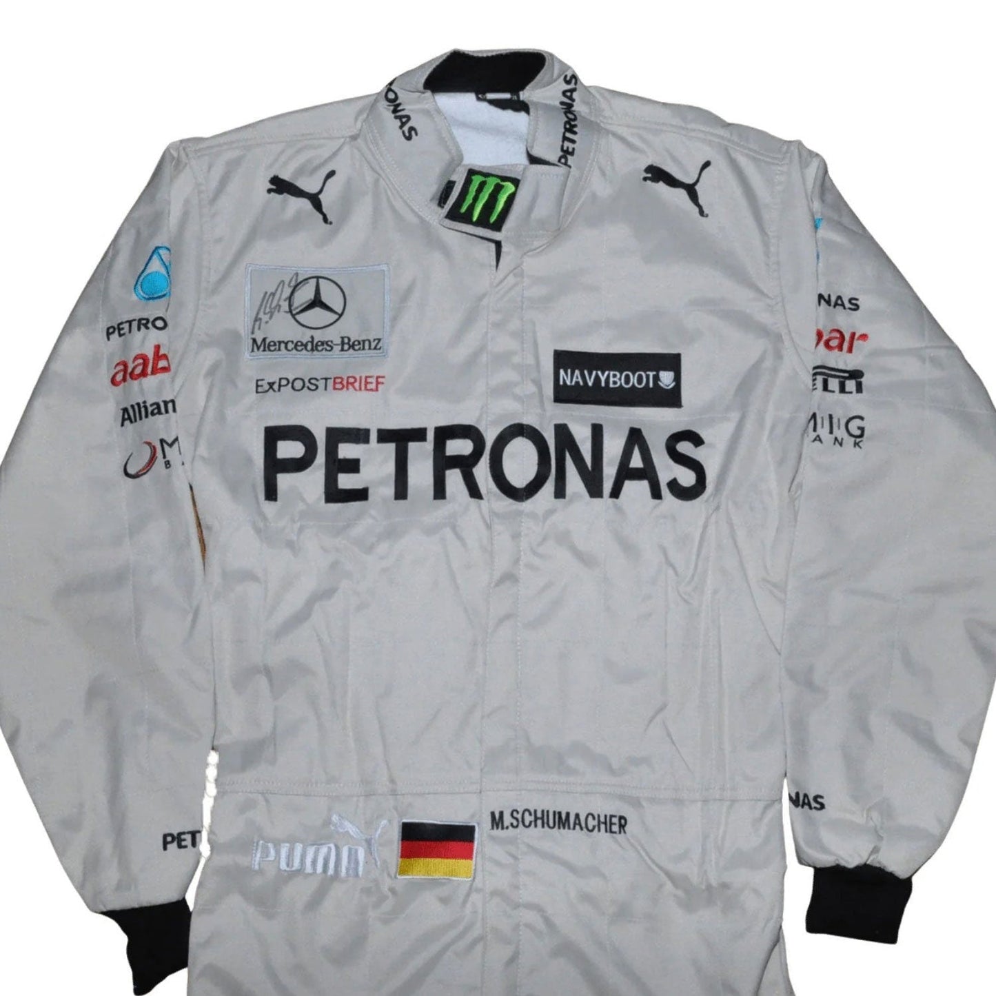 Michael Schumacher F1 Race Replica Mercedes Motorsport Suit Detail View
