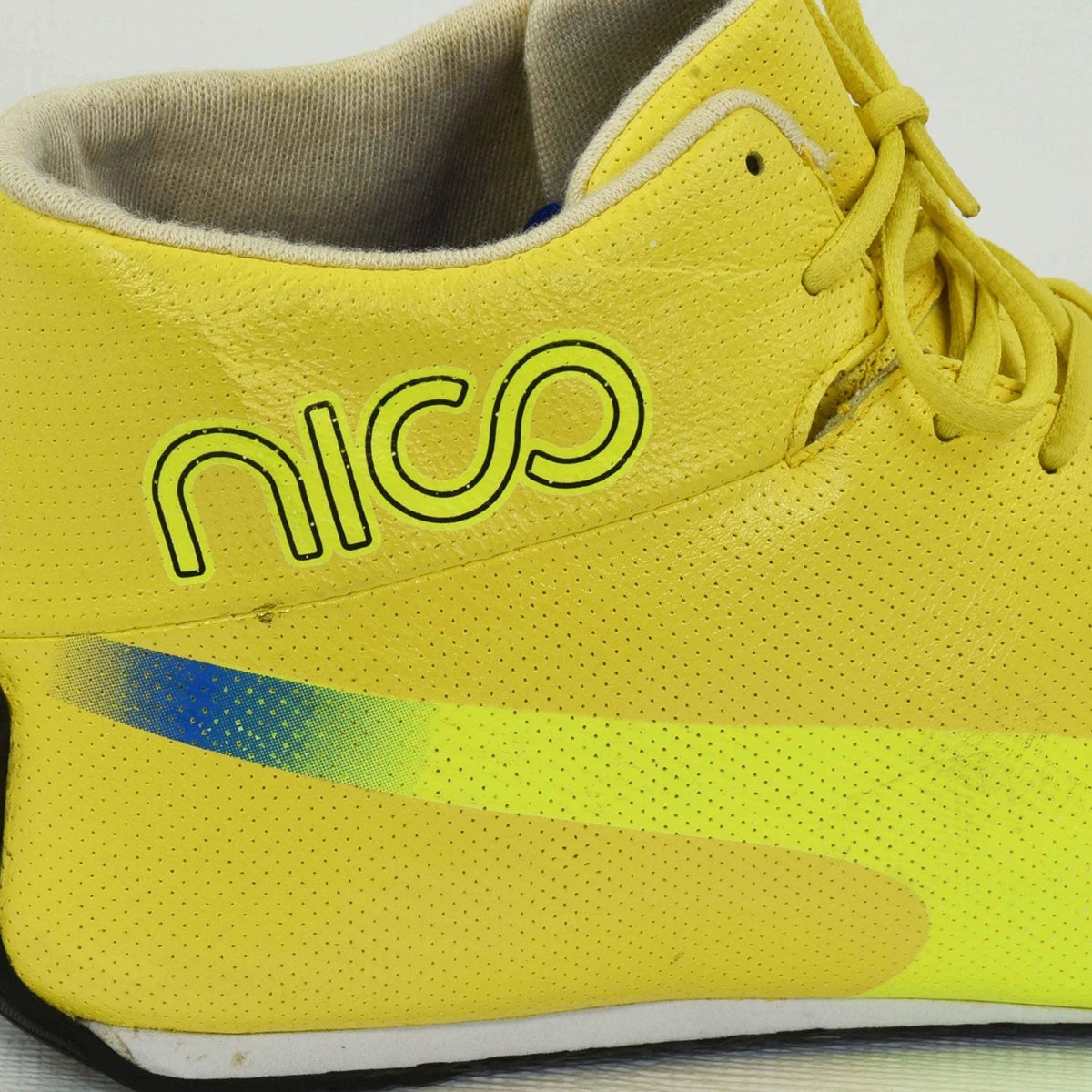 Nico Rosberg 2013 season fan shoes, with printed colour panels along the sides. Everyday racing attire for fans who never switch off.
