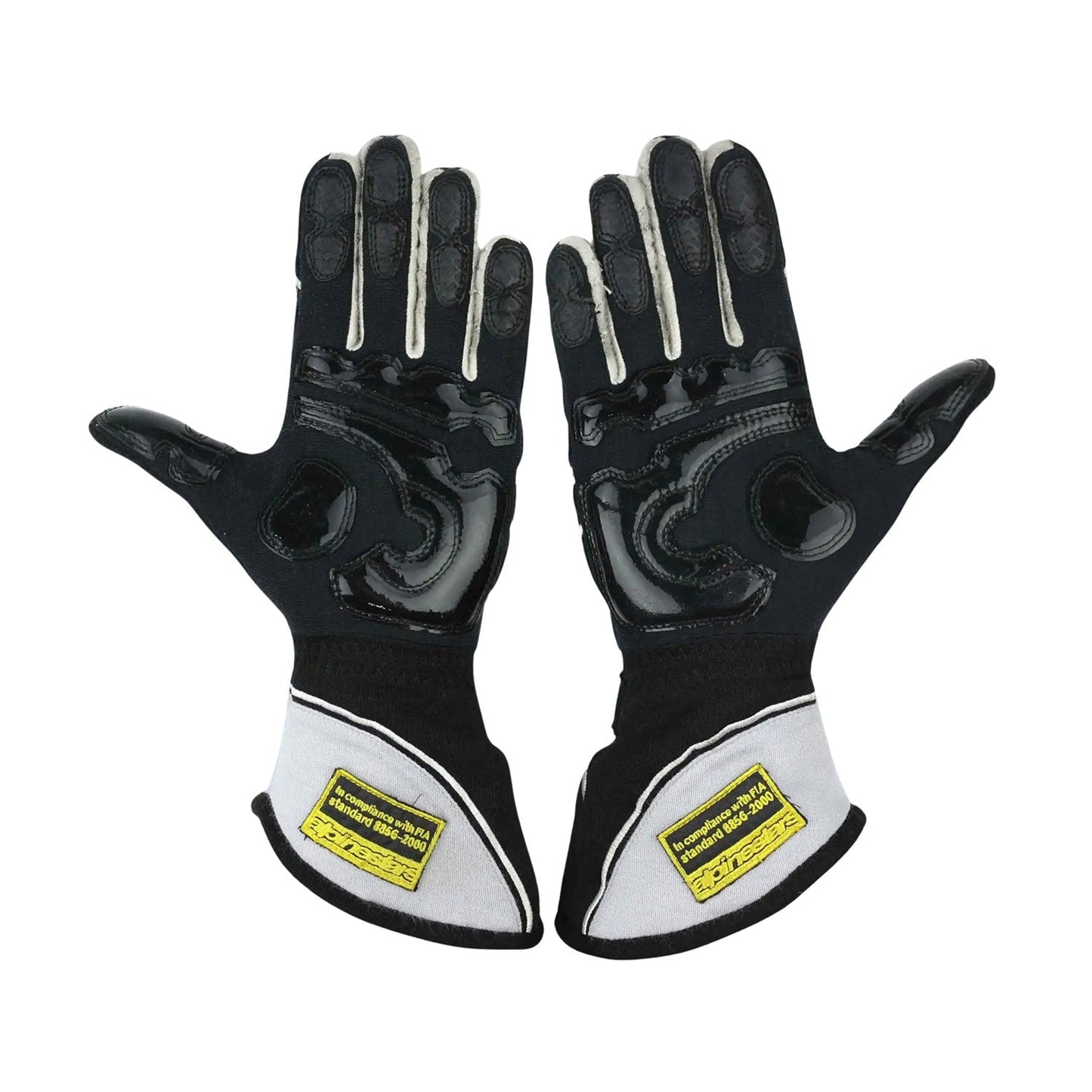 Black Jenson Button 2015 McLaren F1 Race Gloves shown side-on, highlighting the wrist strap and grip texture for grand prix use
