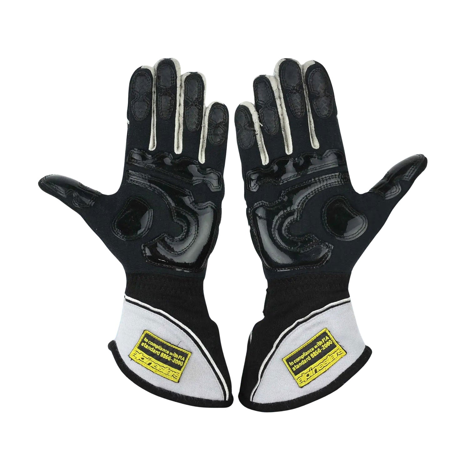 Black Jenson Button 2015 McLaren F1 Race Gloves shown side-on, highlighting the wrist strap and grip texture for grand prix use