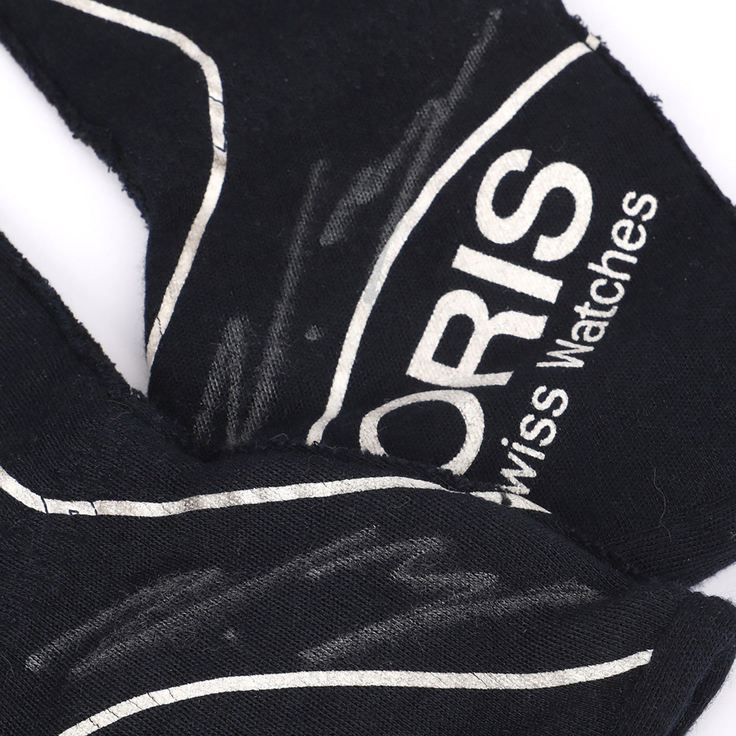 Black Valtteri Bottas 2015 Williams Martini F1 Race Gloves Replica in close-up detail, showing the palm grip pattern used in GP racing conditions
