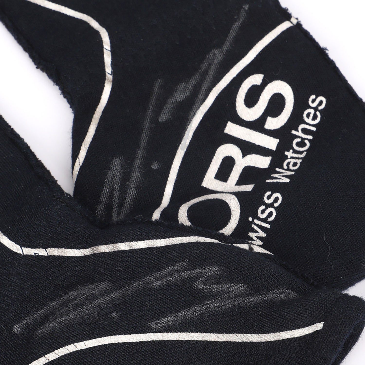 Black Valtteri Bottas 2015 Williams Martini F1 Race Gloves Replica in close-up detail, showing the palm grip pattern used in GP racing conditions