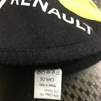 Black Carlos Sainz 2017 Renault F1 Replica Race Gloves in close-up detail, showing the palm grip pattern used in GP racing conditions