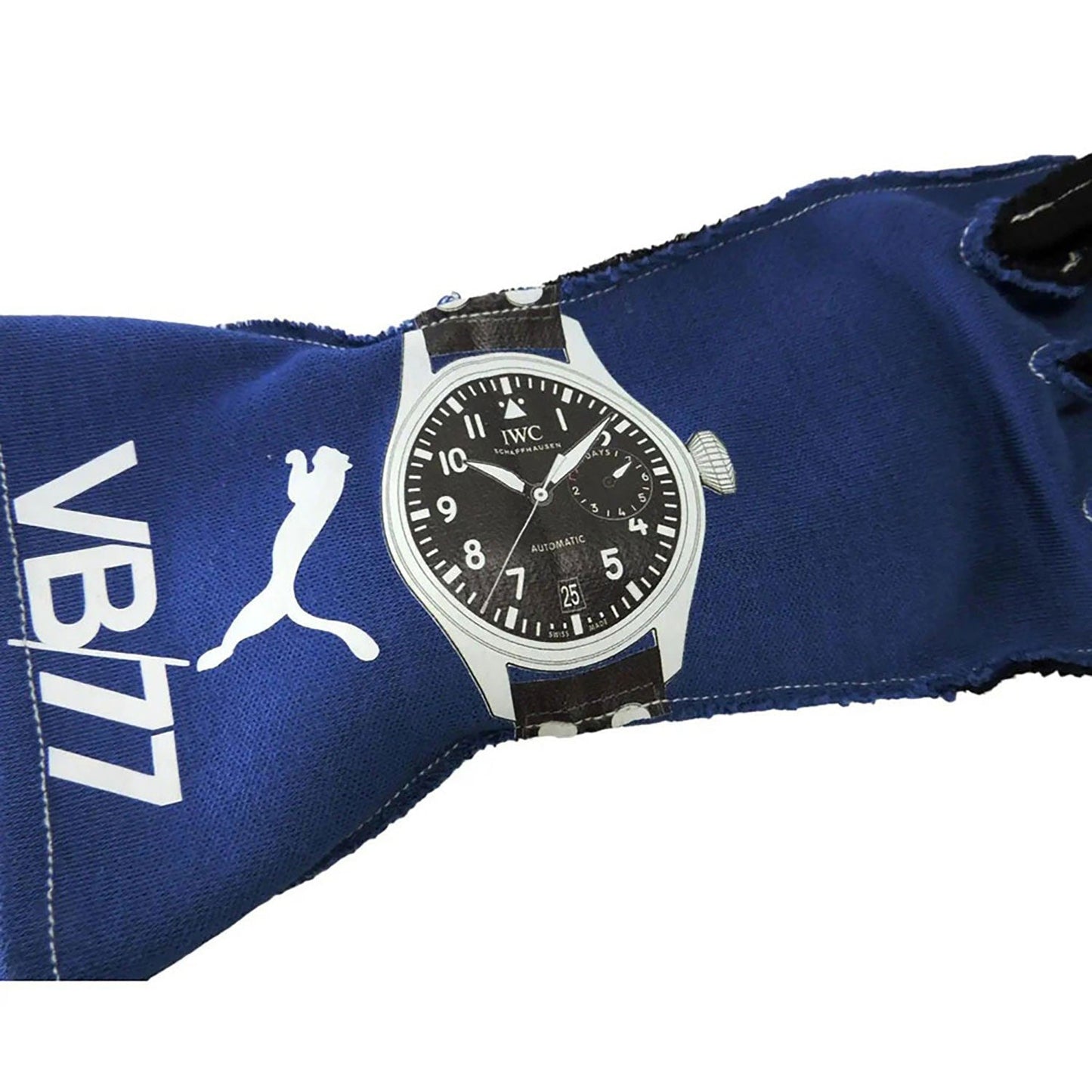 Blue Valtteri Bottas 2018 Mercedes F1 Race Gloves Replica in close-up detail, showing the palm grip pattern used in GP racing conditions