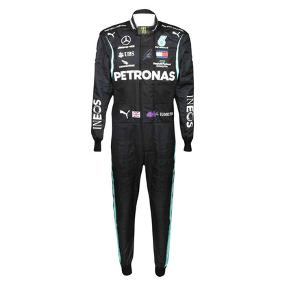 Lewis Hamilton F1 Race Mercedes Grand Prix Suit Back View