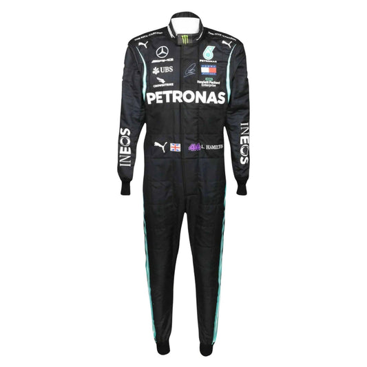 Lewis Hamilton F1 Race Mercedes Grand Prix Suit Back View