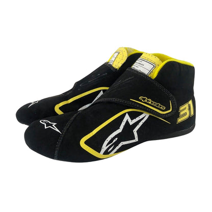 Esteban Ocon Tuscan GP 2020 Racing Shoes in yellow and black, with logo-style graphics across the upper. Everyday racing attire for fans who never switch off.