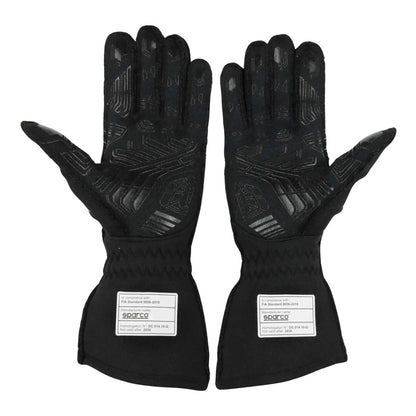 Black Lando Norris 2020 McLaren F1 Replica Race Gloves shown side-on, highlighting the wrist strap and grip texture for grand prix use