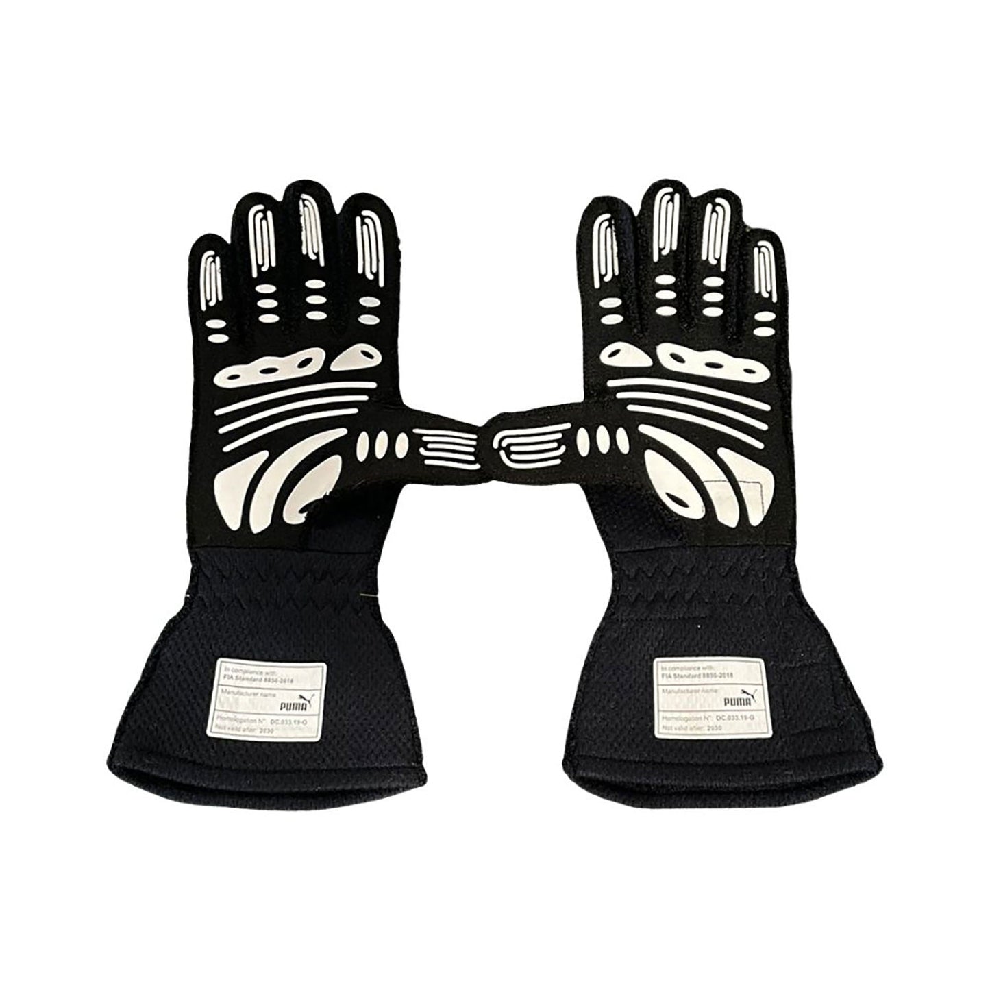 Blue Max Verstappen 2020 Red Bull F1 Race Gloves shown side-on, highlighting the wrist strap and grip texture for grand prix use