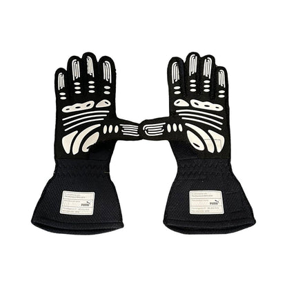 Blue Max Verstappen 2020 Red Bull F1 Race Gloves shown side-on, highlighting the wrist strap and grip texture for grand prix use