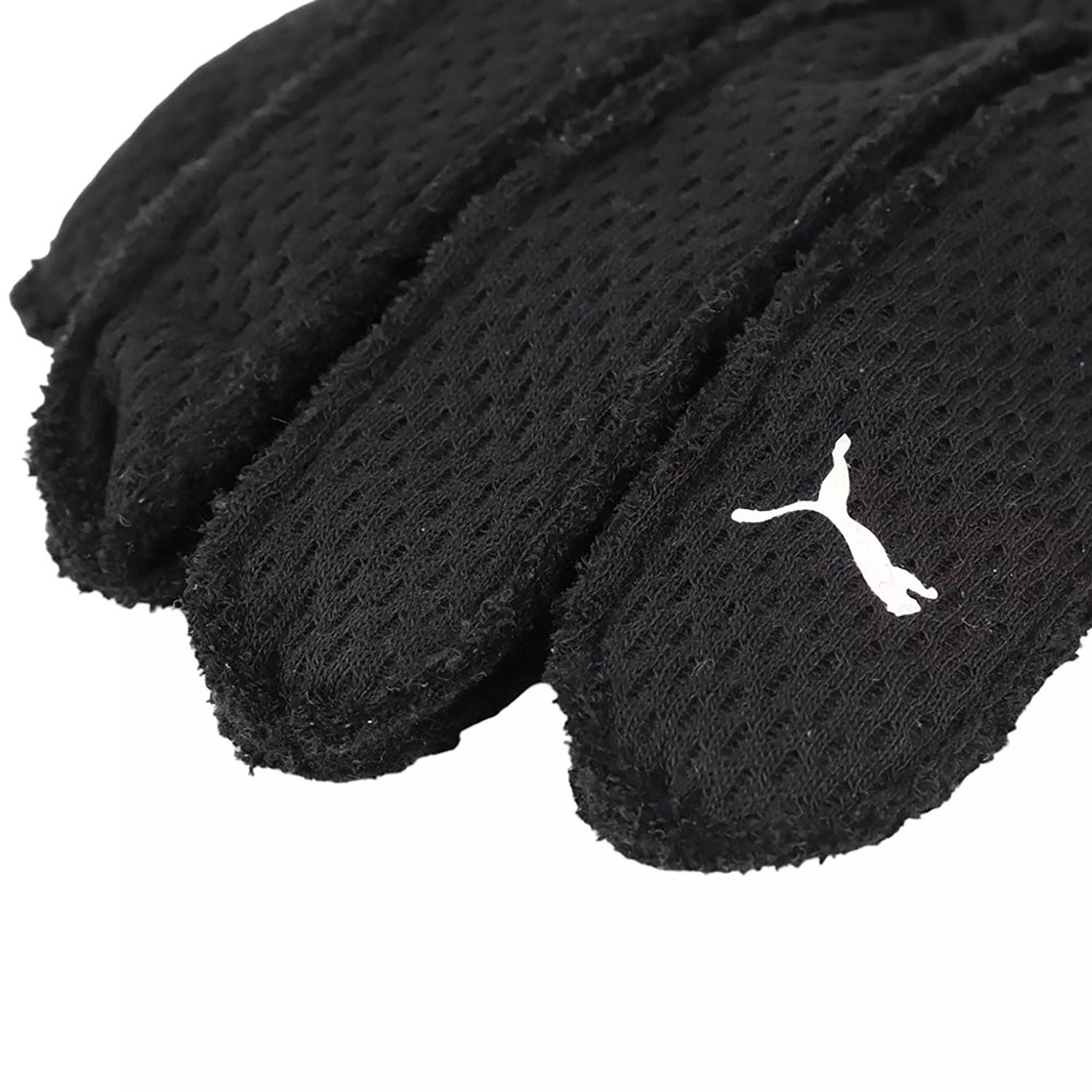 Black Valtteri Bottas 2020 Mercedes F1 Race Gloves in close-up detail, showing the palm grip pattern used in GP racing conditions
