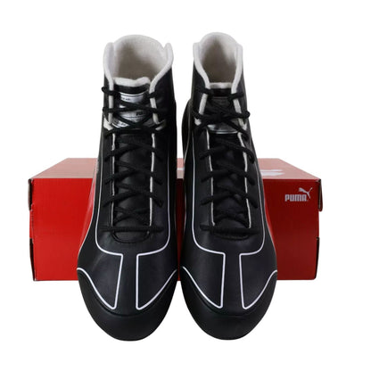 Charles Leclerc 2022 season fan shoes, showing the laced front and padded collar. Race day attire footwear that matches any racing jumpsuit.