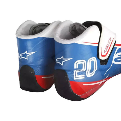 Kevin Magnussen printed race attire footwear, showing the laced front and padded collar. A sporty finish for a cosplay outfit or a circuit visit.