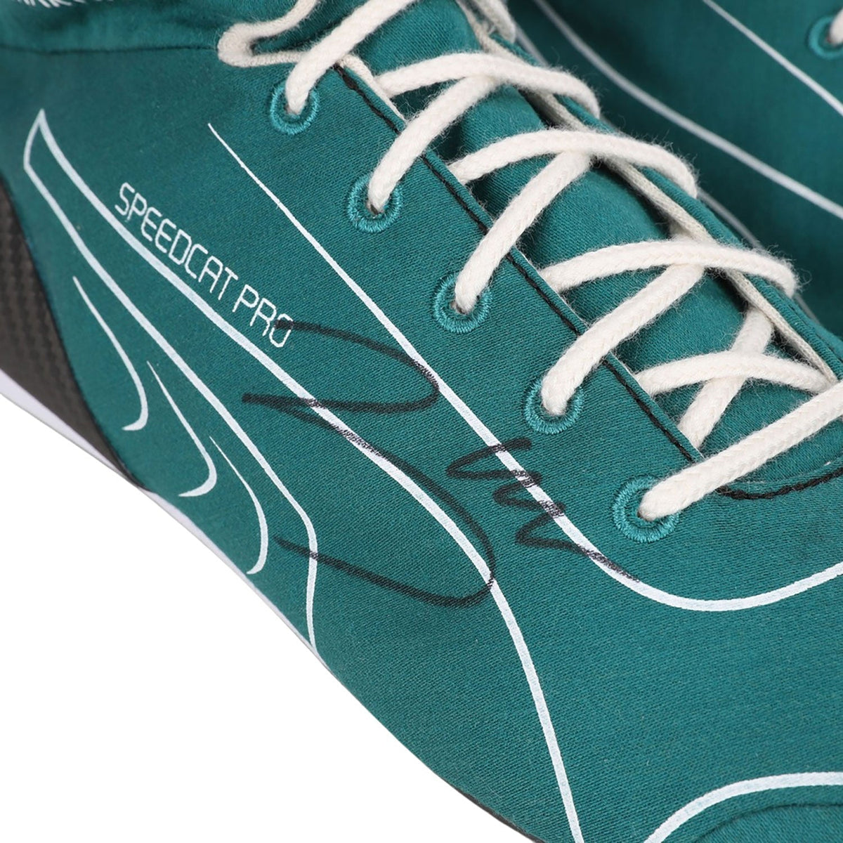Lance Stroll 2022 Dutch Grand Prix fan shoes, showing the grippy tread and light build. A sporty finish for a cosplay outfit or a circuit visit.