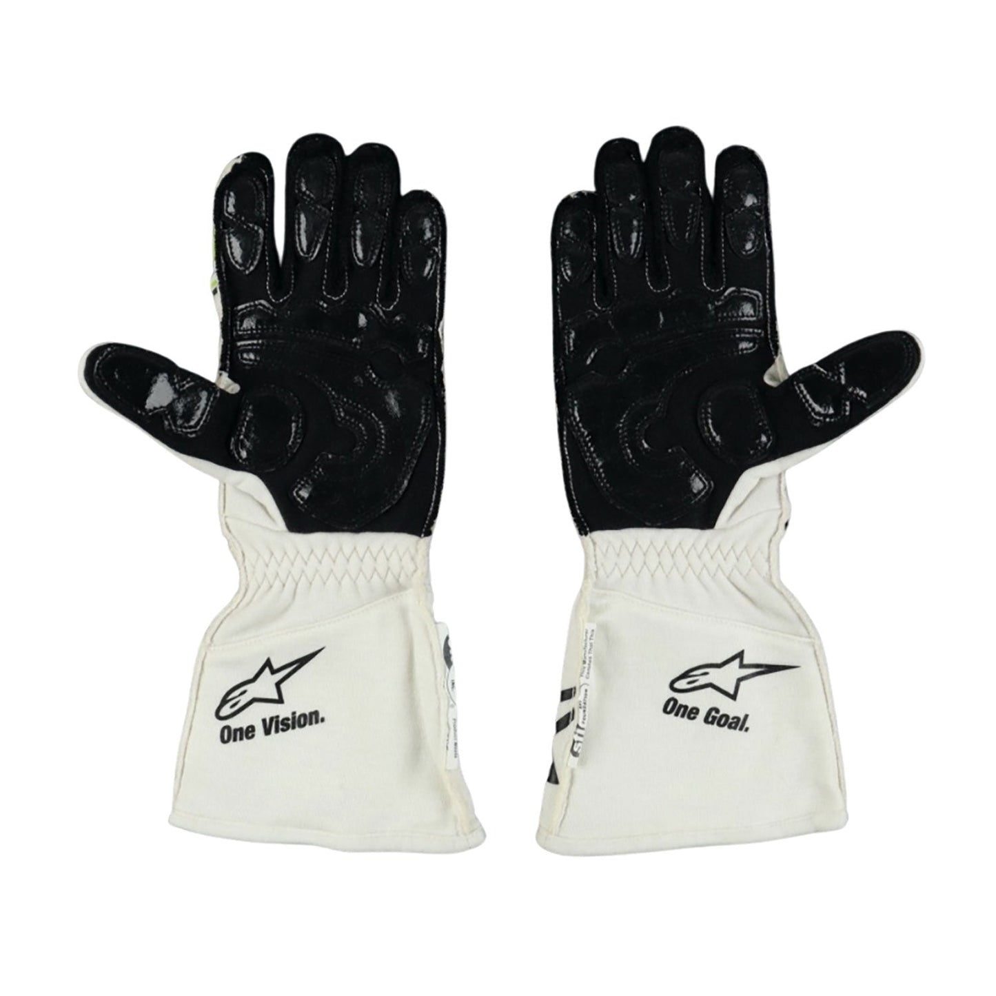 White Nyck de Vries 2022 Williams F1 Race Gloves shown side-on, highlighting the wrist strap and grip texture for grand prix use