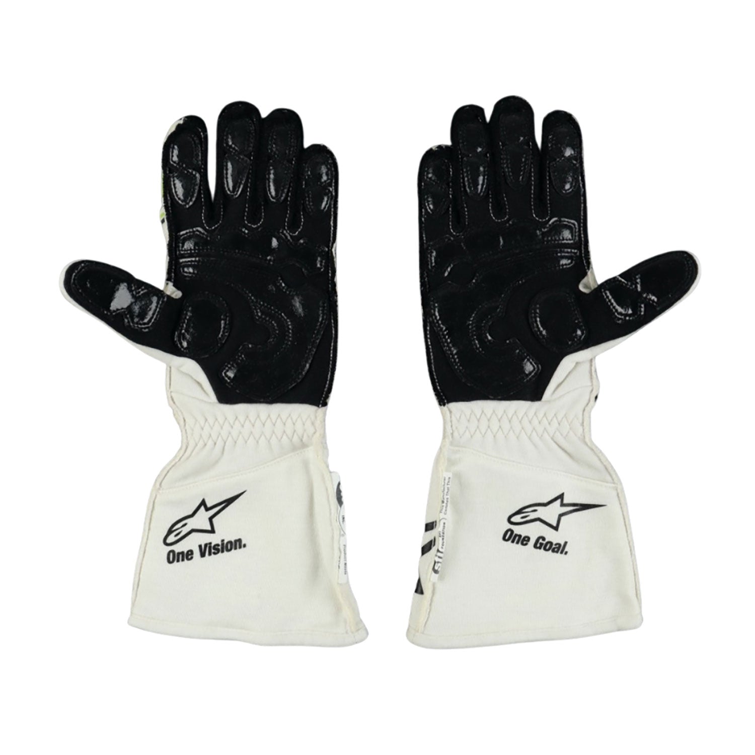 White Nyck de Vries 2022 Williams F1 Race Gloves shown side-on, highlighting the wrist strap and grip texture for grand prix use
