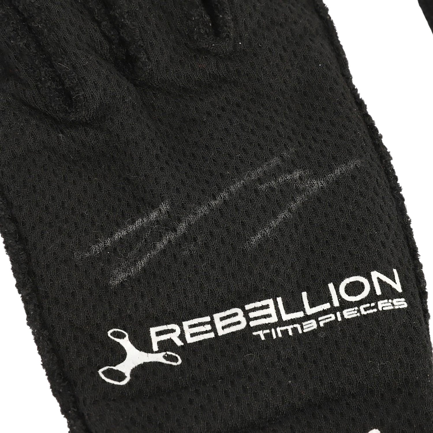 Black Valtteri Bottas 2022 Mercedes British GP F1 Race Gloves in close-up detail, showing the palm grip pattern used in GP racing conditions