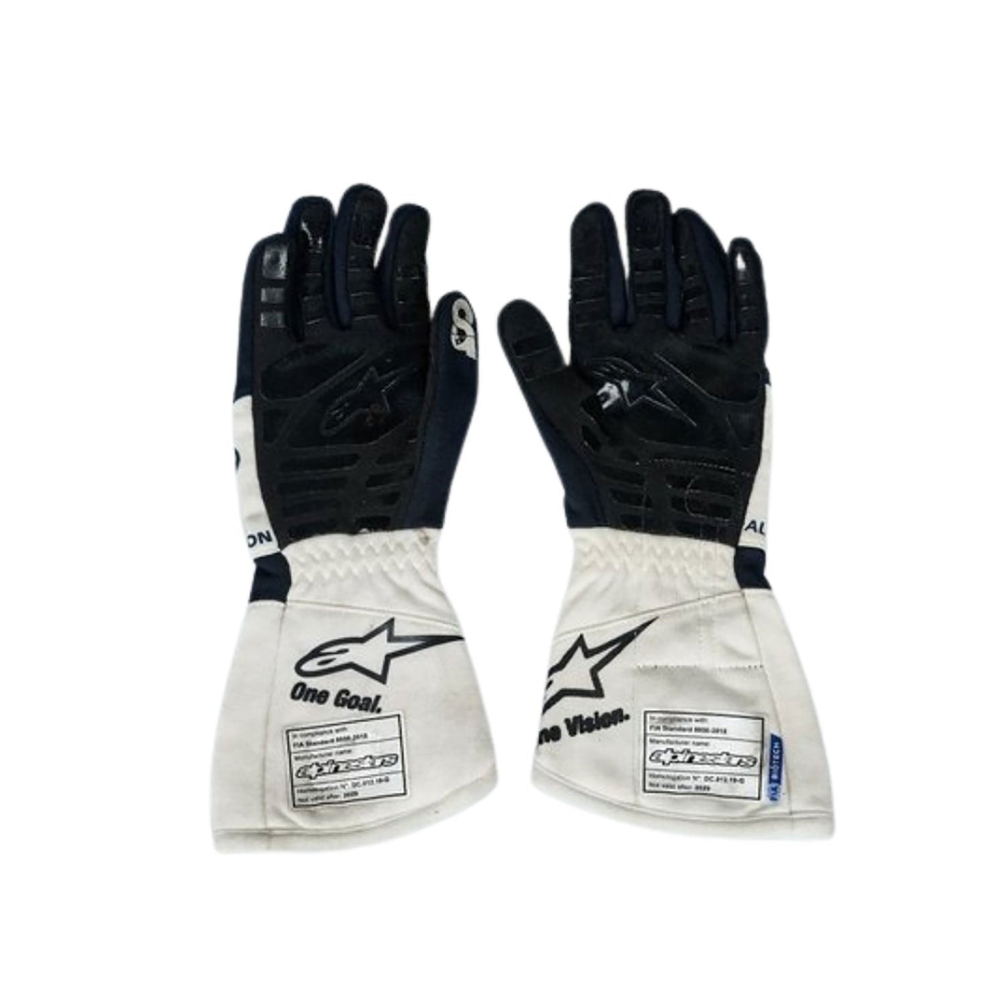 Black Yuki Tsunoda 2022 AlphaTauri F1 Race Gloves Replica shown side-on, highlighting the wrist strap and grip texture for grand prix use
