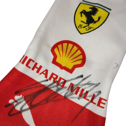 Red Charles Leclerc 2023 Ferrari Monaco GP F1 Race Gloves in close-up detail, showing the palm grip pattern used in GP racing conditions