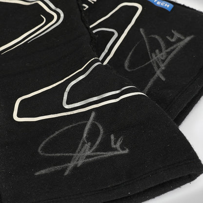 Black Lando Norris 2023 McLaren F1 Race Gloves Replica in close-up detail, showing the palm grip pattern used in GP racing conditions