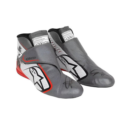 2023 Miami GP Nico Hulkenberg Racing Shoes in grey and white, with logo-style graphics across the upper. A neat match for a printed race suit or fan attire.