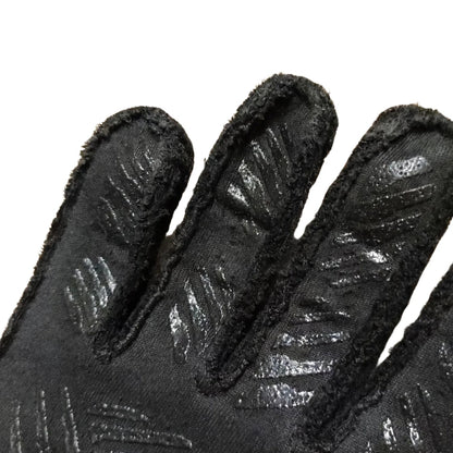 Black Fernando Alonso 2024 Aston Martin F1 Race Gloves in close-up detail, showing the palm grip pattern used in GP racing conditions