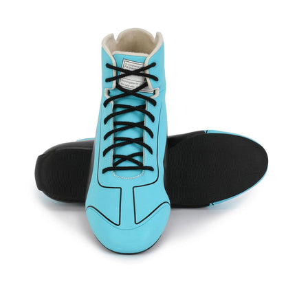 George Russell 2024 season fan shoes, showing the grippy tread and light build. Everyday racing attire for fans who never switch off.