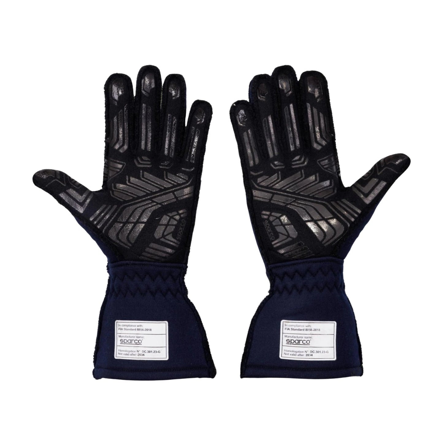 Black Max Verstappen 2024 Red Bull F1 Race Gloves Replica shown side-on, highlighting the wrist strap and grip texture for grand prix use