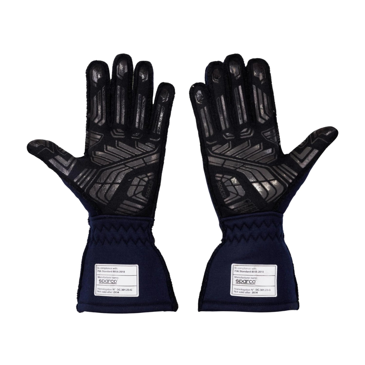 Black Max Verstappen 2024 Red Bull F1 Race Gloves Replica shown side-on, highlighting the wrist strap and grip texture for grand prix use