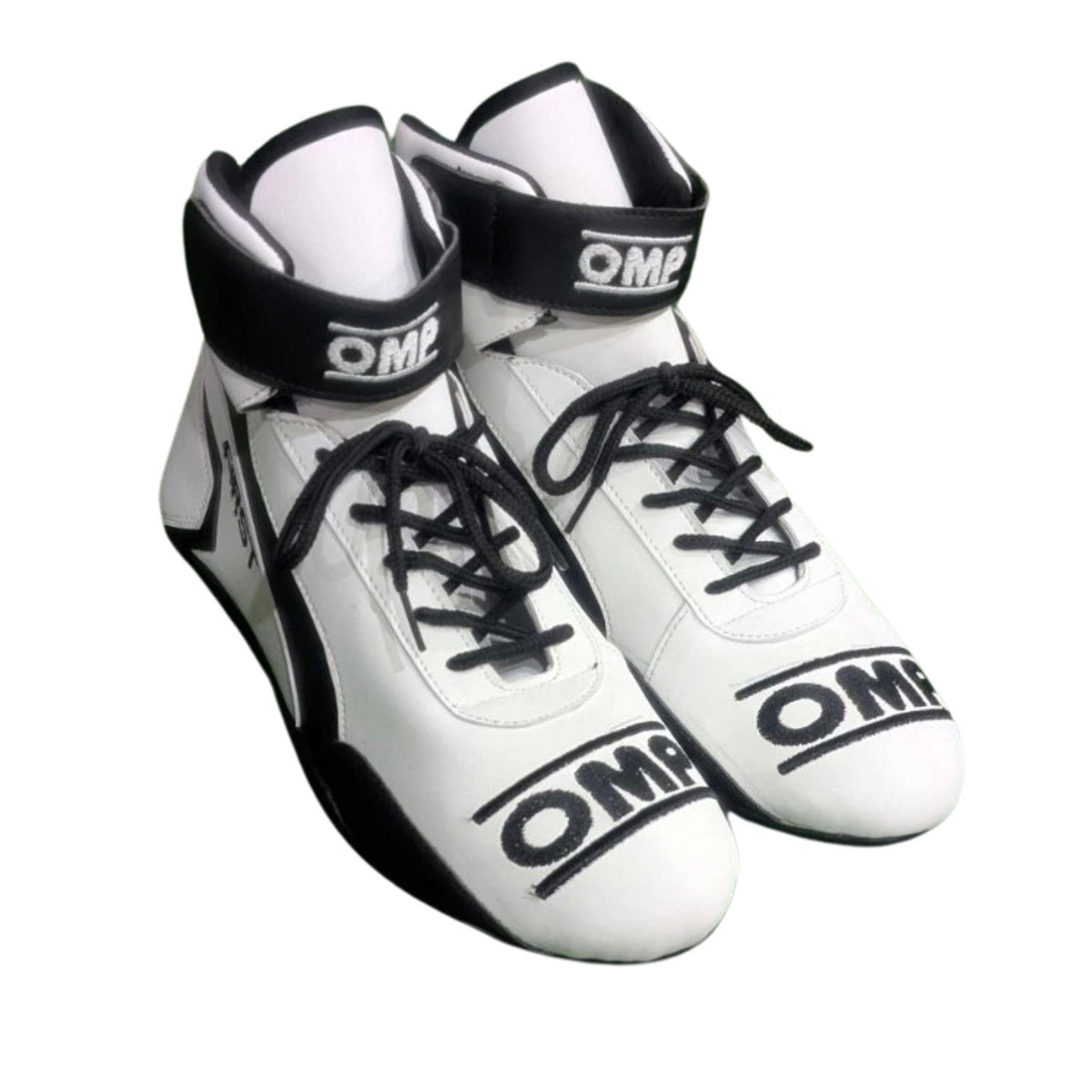 Sonny Hayes and Joshua Pearce printed race attire footwear, showing the laced front and padded collar. A neat match for a printed race suit or fan attire.