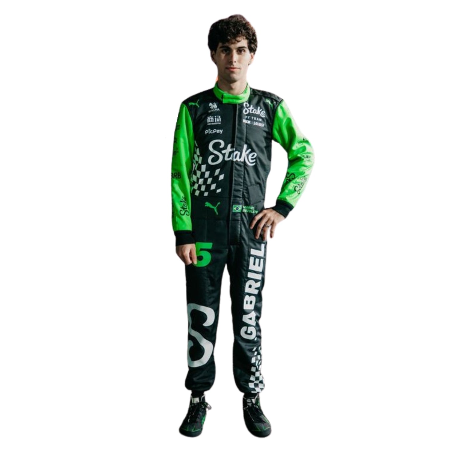 Gabriel Bortoleto F1 Race Replica Kick Sauber Las Vegas Grand Prix Suit Front View