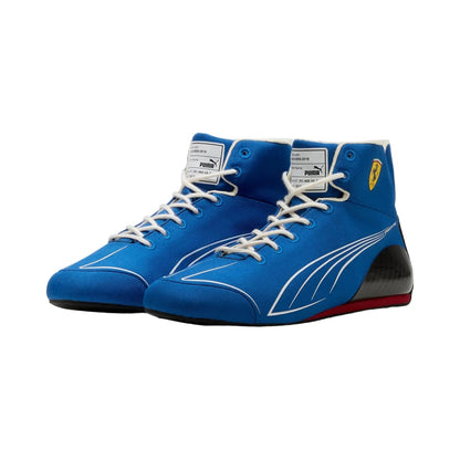 2025 Monza GP Blue F1 Racing Shoes in blue, with logo-style graphics across the upper. Race day attire footwear that matches any racing jumpsuit.