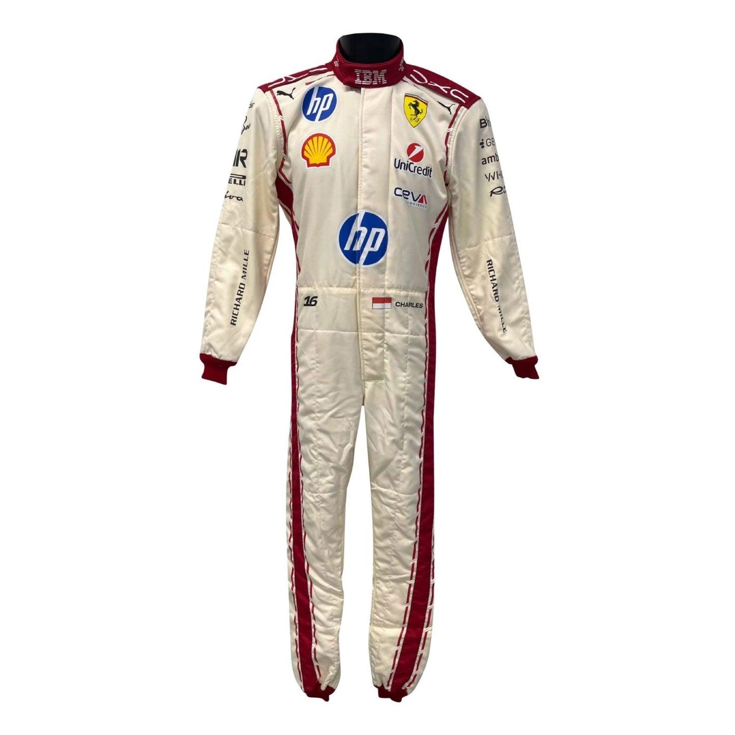 Charles Leclerc F1 Race Ferrari Monaco GP Motorsport Suit Front View