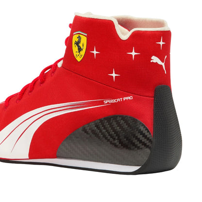 Lewis Hamilton and Charles Leclerc 2026 Italian Grand Prix fan shoes, with printed colour panels along the sides. A neat match for a printed race suit or fan attire.