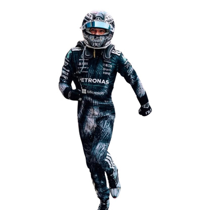 Andrea Kimi Antonelli 2026 F1 Race Costume Replica Mercedes Japanese GP and helmet with visible branding on a white background
