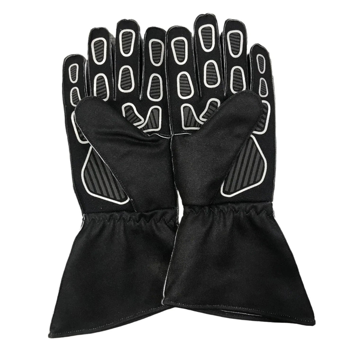 Black Charles Leclerc 2022 Replica Race Gloves F1 Ferrari with white accents Front View