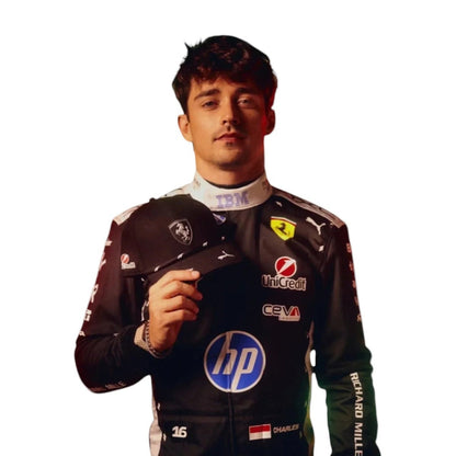 Charles Leclerc F1 Race Ferrari Singapore GP Motorsport Suit Close View