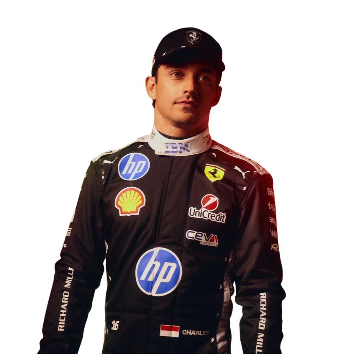 Charles Leclerc F1 Race Ferrari Singapore GP Motorsport Suit Close View