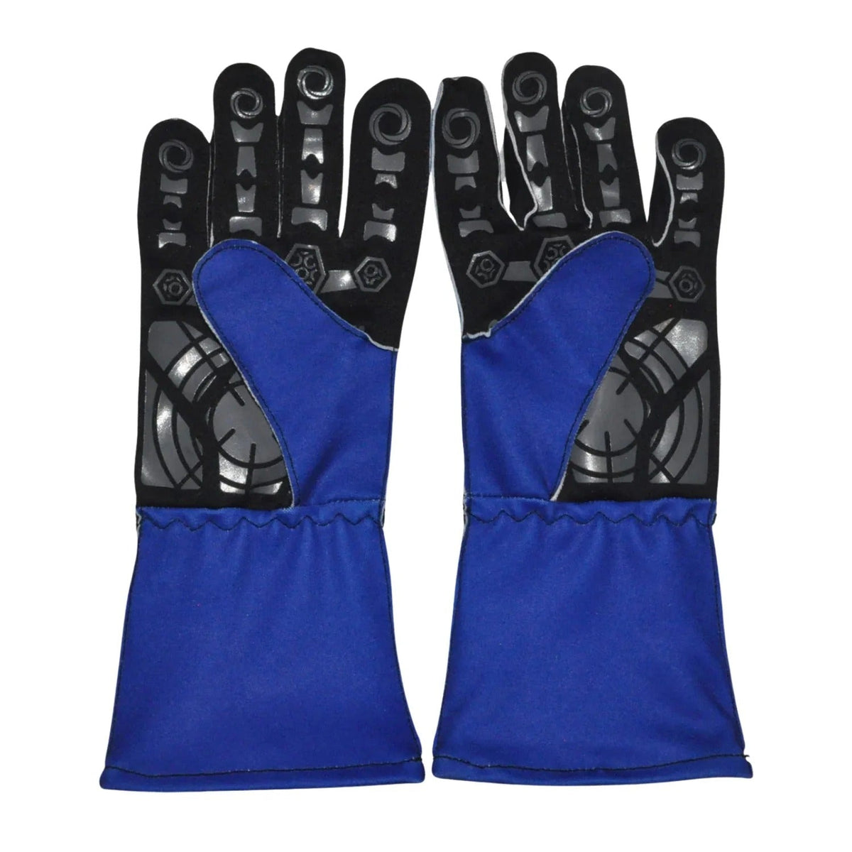 Pair of blue Daniel Ricciardo 2024 Race Gloves Replica F1 Racing Bulls with black and gray accents Front View