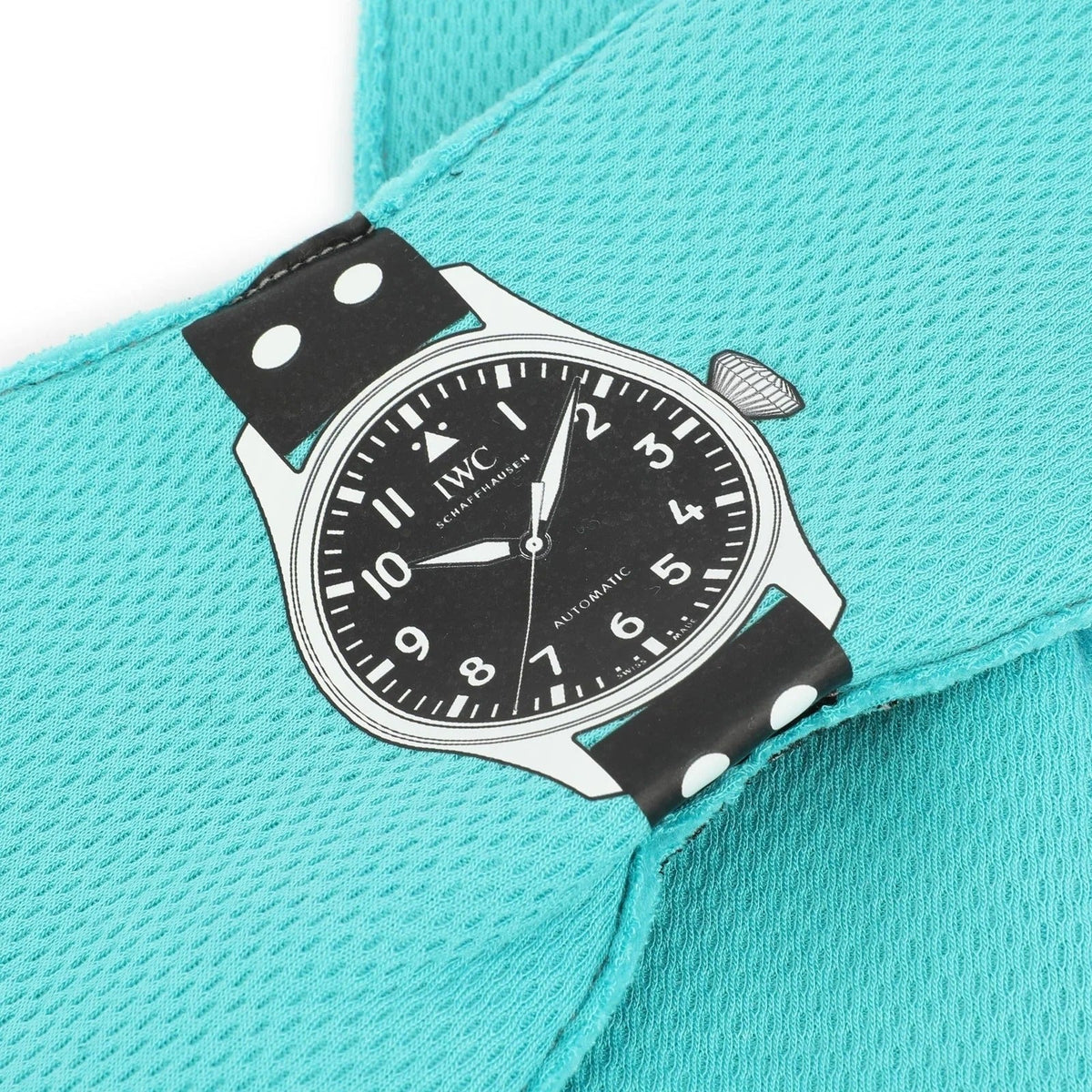 George Russell 2025 Race Gloves Replica F1 Mercedes Watch with a black strap on a turquoise background